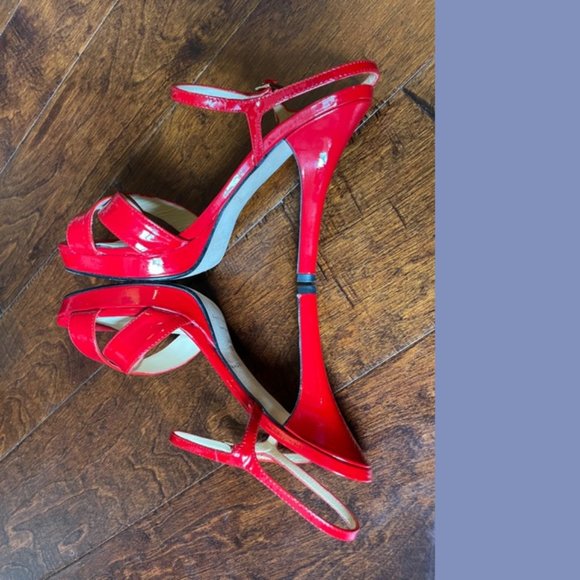 Kate Spade Fire-Engine Red Strappy Stilettos - Picture 4 of 6
